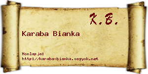 Karaba Bianka névjegykártya