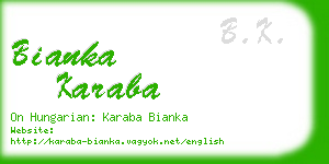 bianka karaba business card